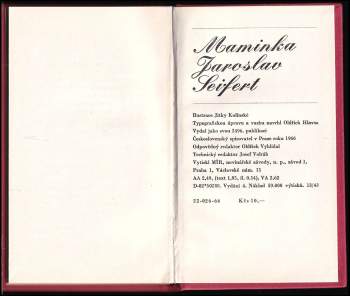 Jaroslav Seifert: Maminka