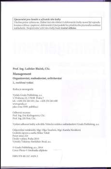 Ladislav Blažek: Management