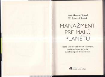 Jean Garner Stead: Manažment pre malú planétu