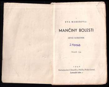 Eva Marešová: Mančiny bolesti