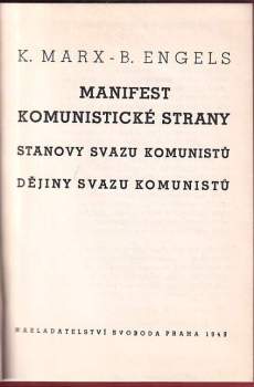 Karl Marx: Manifest Komunistické strany