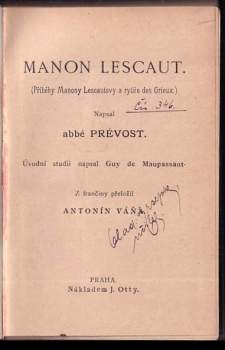 Antoine François Prévost: Manon Lescaut