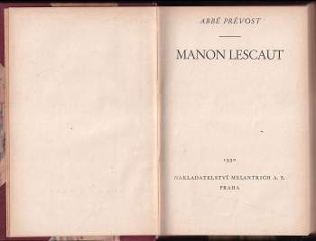 Antoine François Prévost: Manon Lescaut