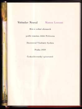 Vítězslav Nezval: Manon Lescaut