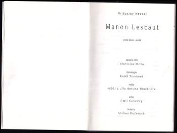 Vítězslav Nezval: Manon Lescaut