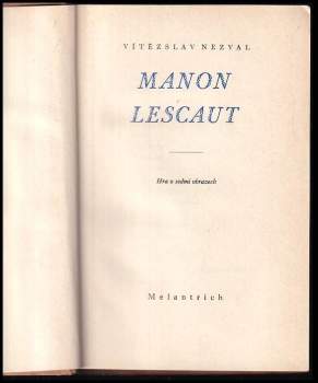 Vítězslav Nezval: Manon Lescaut