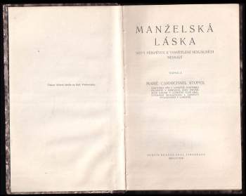 Marie Charlotte Carmichael Stopes: Manželská láska