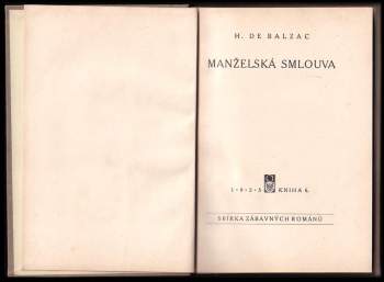 Honoré de Balzac: Manželská smlouva