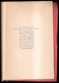 Bertrand Russell: Manželství a mravnost