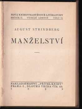 August Strindberg: Manželství