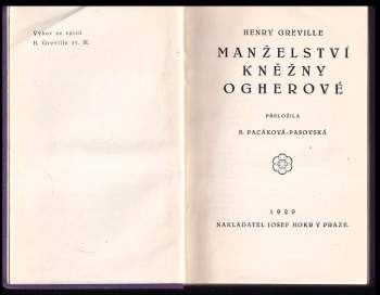 Henry Gréville: Manželství kněžny Ogherové