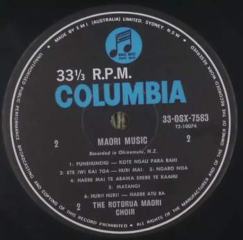 The 1956 Aotearoa Maori Entertainers: Maori Music