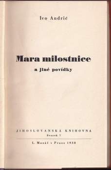 Ivo Andrić: Mara milostnice a jiné povídky