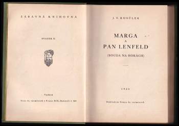 Jan Václav Rosůlek: Marga a pan Lenfeld
