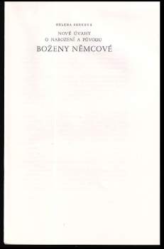 Božena Němcová: Marginálie 1985-1988