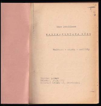 Theo Schmidkonz: Maria - postava víry