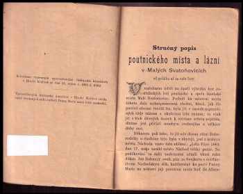 J. V. Š: Maria studnice milostí : příruční knížka zbožných poutníků při konání pobožnosti v Malých Svatoňovicích