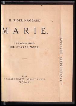 H. Rider Haggard: Marie