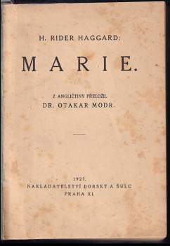 H. Rider Haggard: Marie