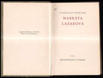 Vladislav Vančura: Markéta Lazarová