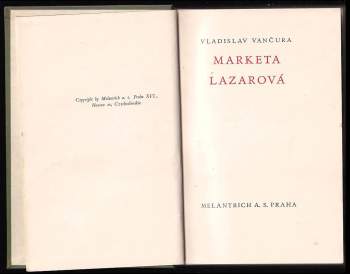 Vladislav Vančura: Marketa Lazarová