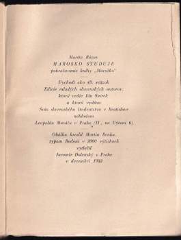 Martin Rázus: Maroško študuje