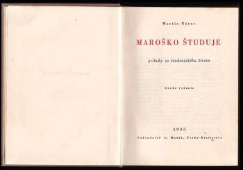 Martin Rázus: Maroško študuje