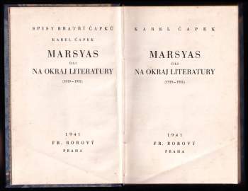 Karel Čapek: Marsyas, čili, Na okraj literatury