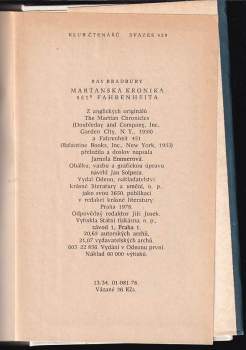 Ray Bradbury: Marťanská kronika ; 451° Fahrenheita