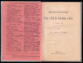 Martin Kabátník: Martina Kabátníka Cesta z Čech do Jerusalema a Kaira r. 1491-92