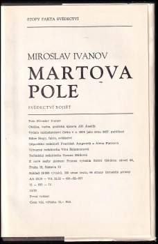 Martova pole : svědectví bojišť