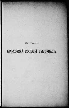 Max Lorenz: Marxovská sociální demokracie