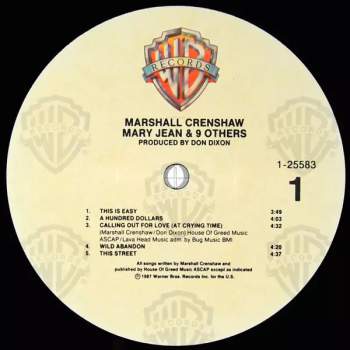 Marshall Crenshaw: Mary Jean & 9 Others