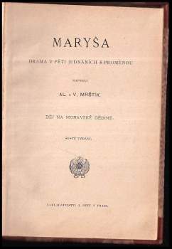 Vilém Mrštík: Maryša