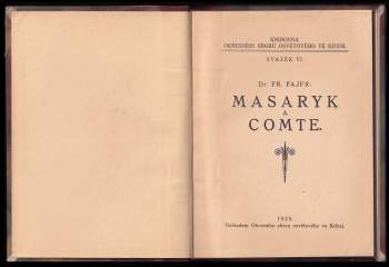 František Fajfr: Masaryk a Comte