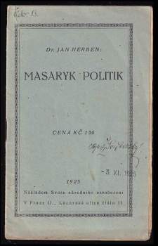 Jan Herben: Masaryk politik