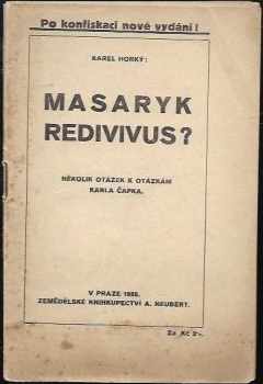 📗 Masaryk redivivus ? Karel Horký 1926