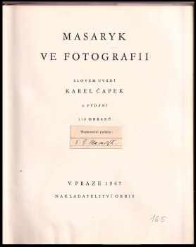 Karel Čapek: Masaryk ve fotografii