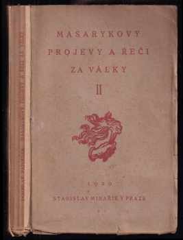 Masarykovy projevy a řeči za války