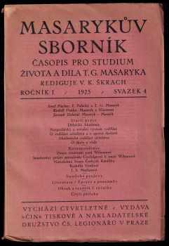 Tomáš Garrigue Masaryk: Masarykův sborník