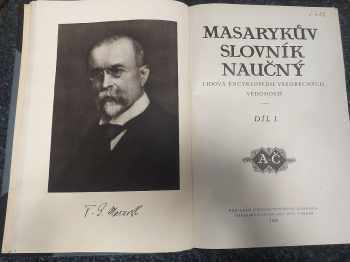 Tomáš Garrigue Masaryk: Masarykův slovník naučný: A-Č