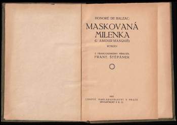 Honoré de Balzac: Maskovaná milenka