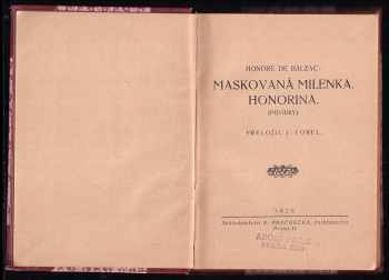Honoré de Balzac: Maskovaná milenka ; Honorina : (povídky)