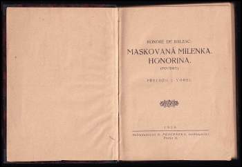 Honoré de Balzac: Maskovaná milenka ; Honorina : (povídky)