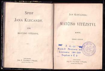 Jan Klecanda: Matčino vítězství