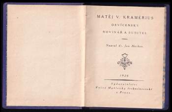 Jan Herben: Matěj V. Kramérius