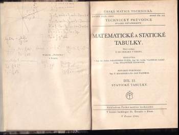 František Červený: Matematické a statické tabulky
