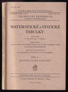 Vojtěch Jareš: Matematické a statické tabulky