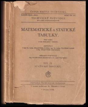 Vojtěch Jareš: Matematické a statické tabulky