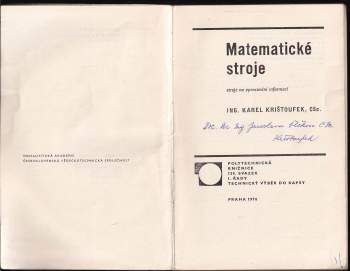 Karel Krištoufek: Matematické stroje
